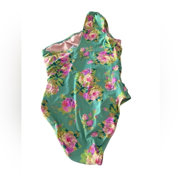 Rose Garden Ruched Shoulder Swimsuit​​ - Picture 2 of 4